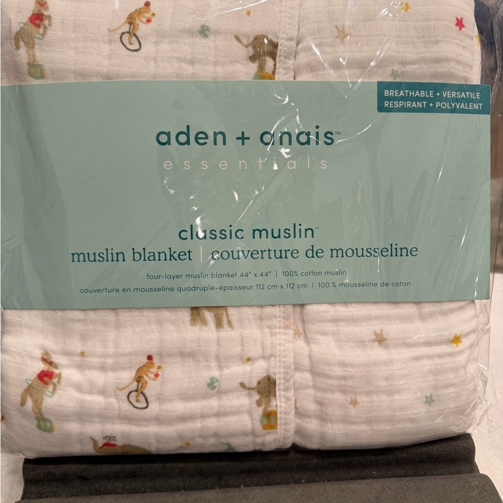 aden + anais organic muslin baby blanket new